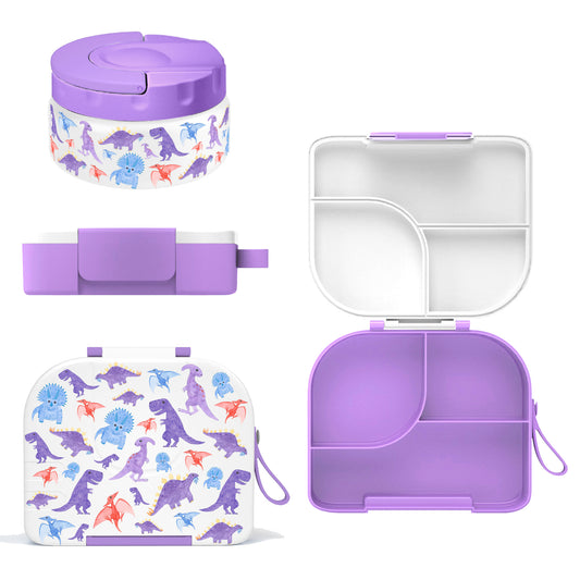 Primlect Bento Box-Purple Dinosaur