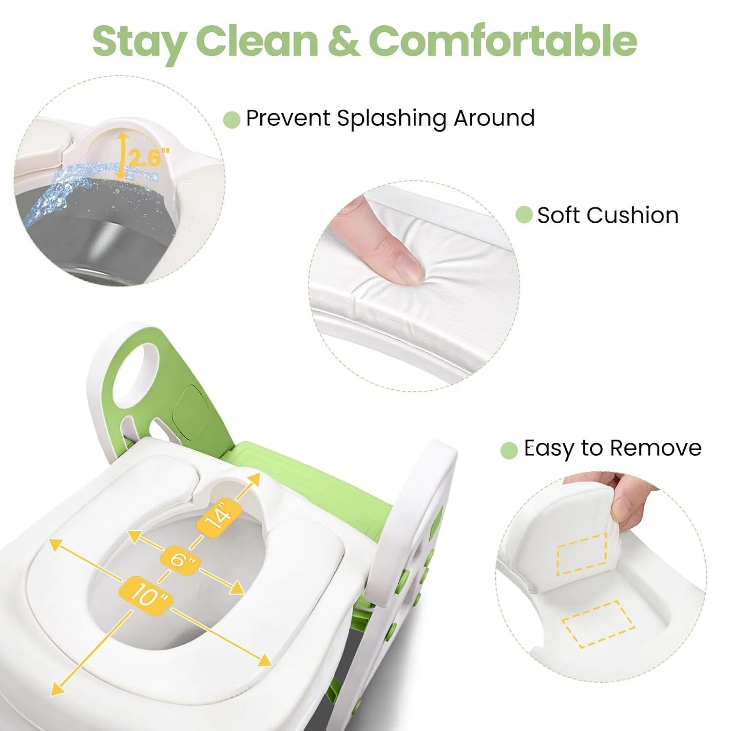 PRIMLECT Potty Training Toilet Seat & Toddler Step Stool - Light Green