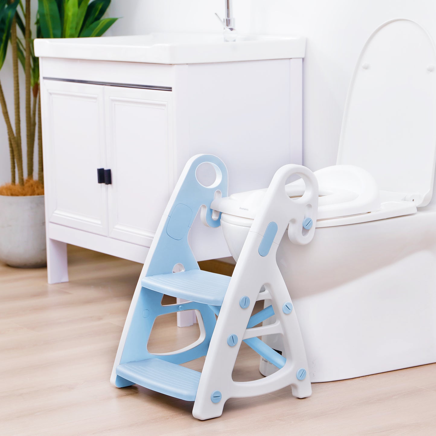 PRIMLECT Potty Training Toilet Seat & Toddler Step Stool - Light Blue